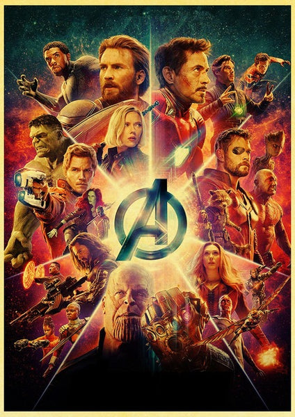 2019 New Marvel Movie Avengers Endgame Poster Kraft Paper Super Hero Retro Poster and Prints Cafe Room Wall Sticker Art Painting