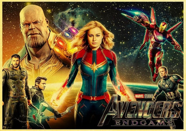 2019 New Marvel Movie Avengers Endgame Poster Kraft Paper Super Hero Retro Poster and Prints Cafe Room Wall Sticker Art Painting