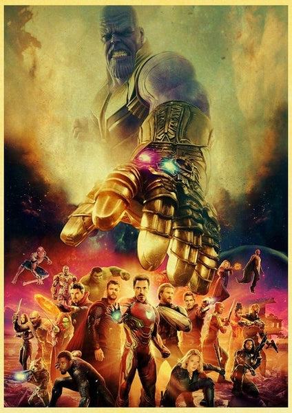 2019 New Marvel Movie Avengers Endgame Poster Kraft Paper Super Hero Retro Poster and Prints Cafe Room Wall Sticker Art Painting