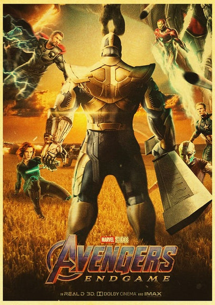 2019 New Marvel Movie Avengers Endgame Poster Kraft Paper Super Hero Retro Poster and Prints Cafe Room Wall Sticker Art Painting