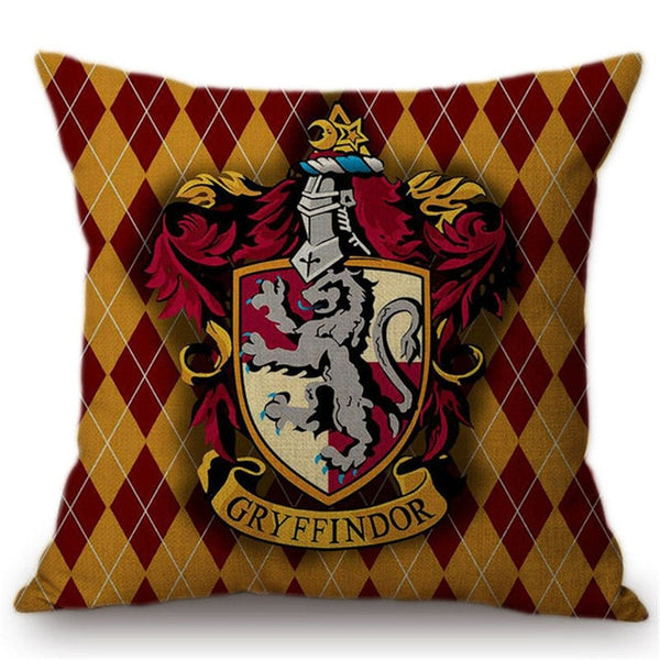 Hot Sales Harry Potter Printed Cushion Cover Hufflepuff Gryffindor Slytherin Ravenclaw Decorative Sofa Throw Pillow Case