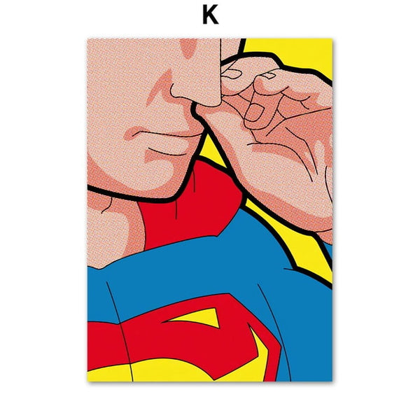Superhero Superman Batman Funny Detective Marvel Movie Posters And Prints Pop Wall Art Canvas Painting Wall Pictures Home Decor