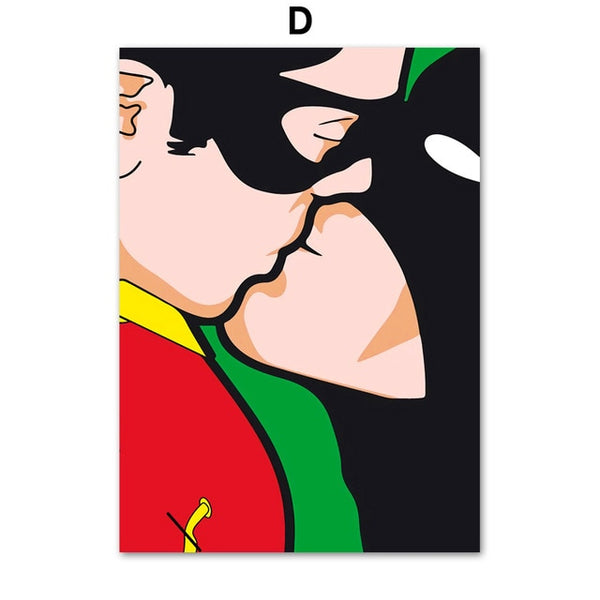Batman Superman Movie Super Hero Gay Wall Art Canvas Painting Nordic Posters And Prints Wall Pictures For Living Room Home Decor