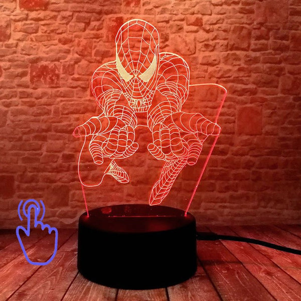 Marvel Iron Man Figurine 3D Illusion LED NightLight Colourful Flashing Light Avengers Figure IronMan Mask Model Toys