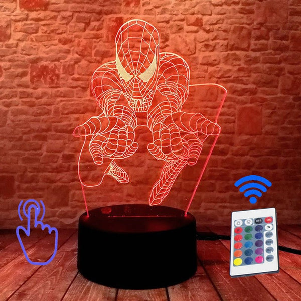 Marvel Iron Man Figurine 3D Illusion LED NightLight Colourful Flashing Light Avengers Figure IronMan Mask Model Toys