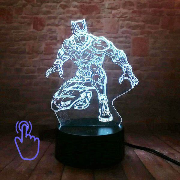 Marvel Iron Man Figurine 3D Illusion LED NightLight Colourful Flashing Light Avengers Figure IronMan Mask Model Toys
