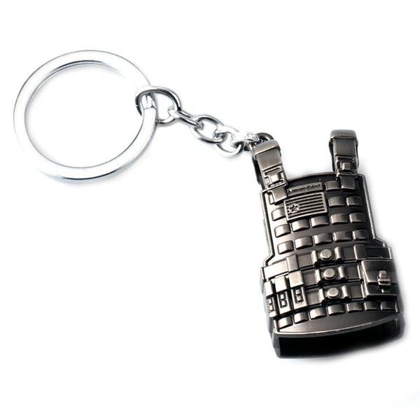 Playerunknown's Battlegrounds Level 3 Waistcoat Model PUBG Keychain Alloy Keyring Charm Gift Souvenir Metal Jewelry For Fans Toy