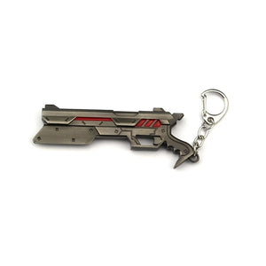 Hot Sale LoL Lucian Obama Weapon keychain Ray Source Plan Metal 15 CM Mini Gun Key Chain Holder Pendant Porte