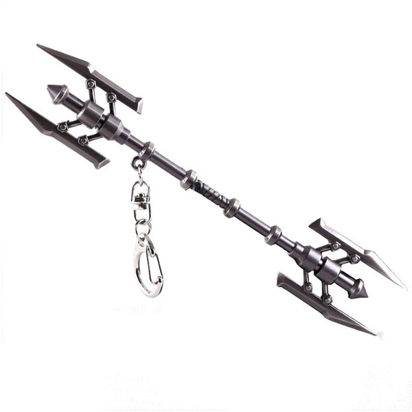 Bsarai LOL Lady of Luminosity Luxanna Crownguard Steel Legion Lux sword staff Toy Model Key Chain Ring