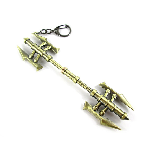 Bsarai LOL Lady of Luminosity Luxanna Crownguard Steel Legion Lux sword staff Toy Model Key Chain Ring