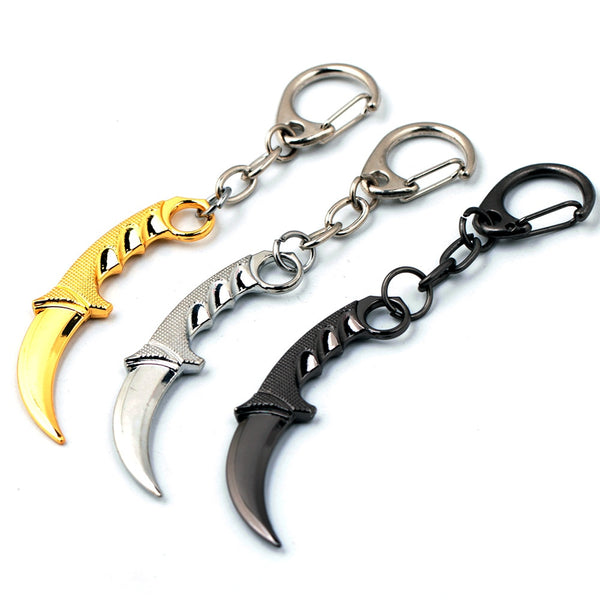 CS GO Game Counter Strike CSGO Model Keyring Karambit M9 Bayonet Dagger Claw Knife Pendant Keychain Choker Necklace drop-ship