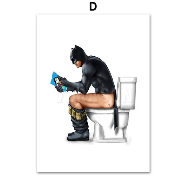 Wonder Woman Captain America Hulk Spider-Man Wall Art Canvas Painting Nordic Posters And Prints Wall Pictures For Bathroom Decor