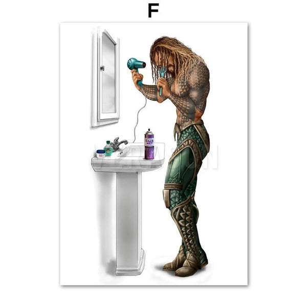 Wonder Woman Captain America Hulk Spider-Man Wall Art Canvas Painting Nordic Posters And Prints Wall Pictures For Bathroom Decor