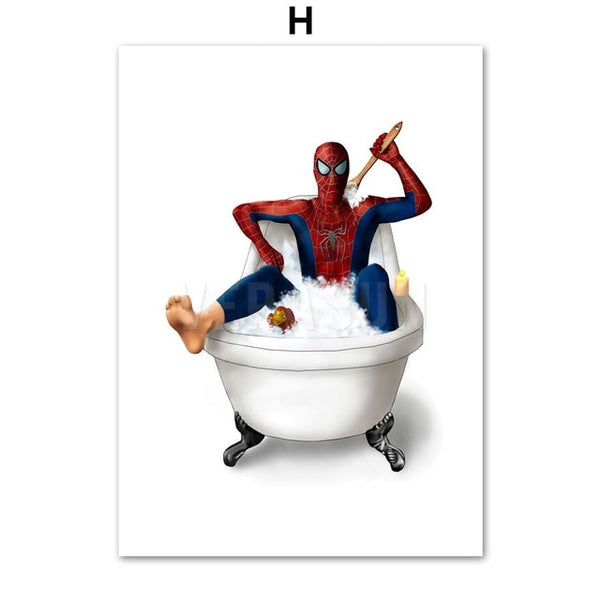 Wonder Woman Captain America Hulk Spider-Man Wall Art Canvas Painting Nordic Posters And Prints Wall Pictures For Bathroom Decor