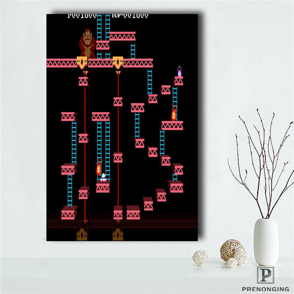 Canvas Poster Silk Fabric Donkey Kong - Retro Nintendo Gaming Poster (Classic Donkey Kong / NES)190418-s-06