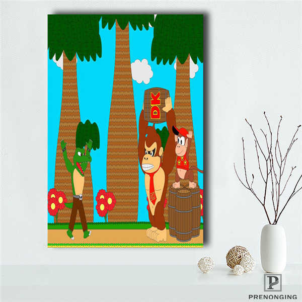 Canvas Poster Silk Fabric Donkey Kong - Retro Nintendo Gaming Poster (Classic Donkey Kong / NES)190418-s-06