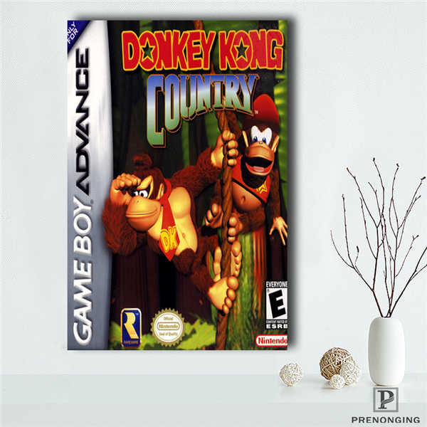Canvas Poster Silk Fabric Donkey Kong - Retro Nintendo Gaming Poster (Classic Donkey Kong / NES)190418-s-06