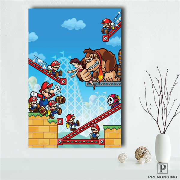 Canvas Poster Silk Fabric Donkey Kong - Retro Nintendo Gaming Poster (Classic Donkey Kong / NES)190418-s-06