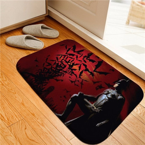 Bath Mat Hero Batman Printed Rug Toilet Carpet Flannel Non Slip Bath Mat Absorbent Bathroom Mat Floor Mat 40x60cm Custom
