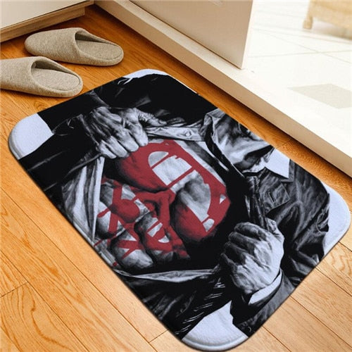 Bath Mat Hero Batman Printed Rug Toilet Carpet Flannel Non Slip Bath Mat Absorbent Bathroom Mat Floor Mat 40x60cm Custom