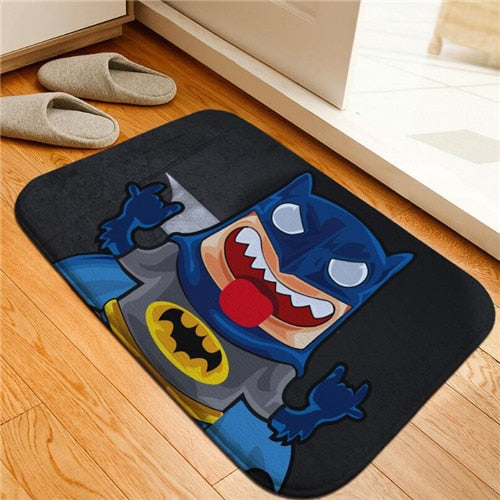 Bath Mat Hero Batman Printed Rug Toilet Carpet Flannel Non Slip Bath Mat Absorbent Bathroom Mat Floor Mat 40x60cm Custom