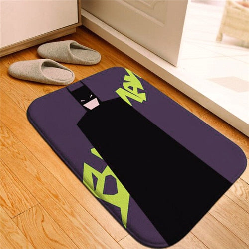Bath Mat Hero Batman Printed Rug Toilet Carpet Flannel Non Slip Bath Mat Absorbent Bathroom Mat Floor Mat 40x60cm Custom