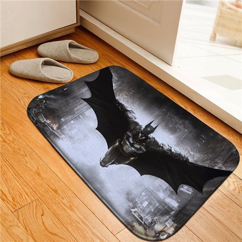 Bath Mat Hero Batman Printed Rug Toilet Carpet Flannel Non Slip Bath Mat Absorbent Bathroom Mat Floor Mat 40x60cm Custom