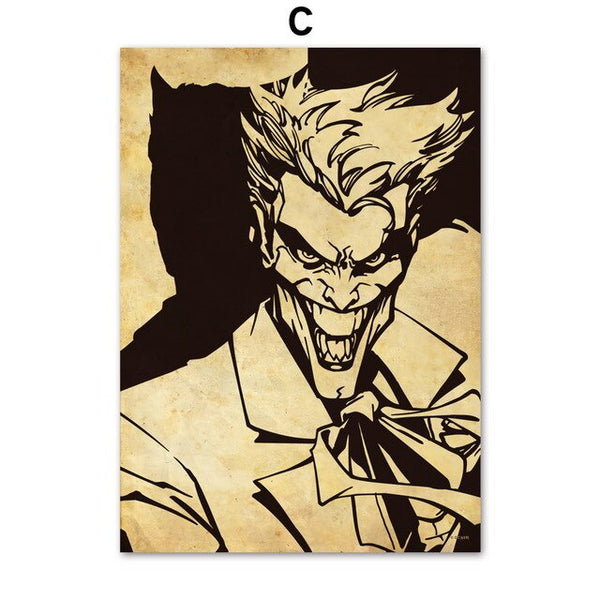 Superhero Batman Superman Wonder Woman Joker Posters And Print Wall Art Canvas Painting Wall Pictures For Living Room Home Decor