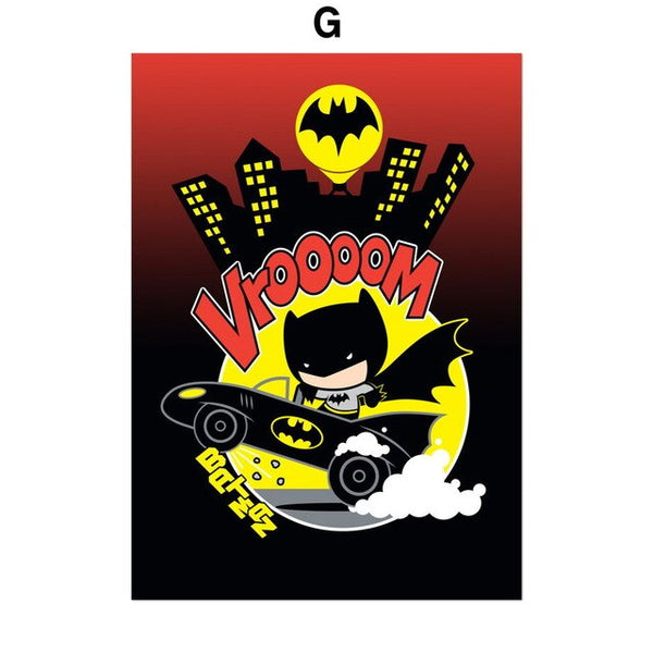 Anime Batman Superman Wonder Woman The Flash Wall Art Canvas Painting Nordic Posters And Prints Wall Pictures Kids Room Decor