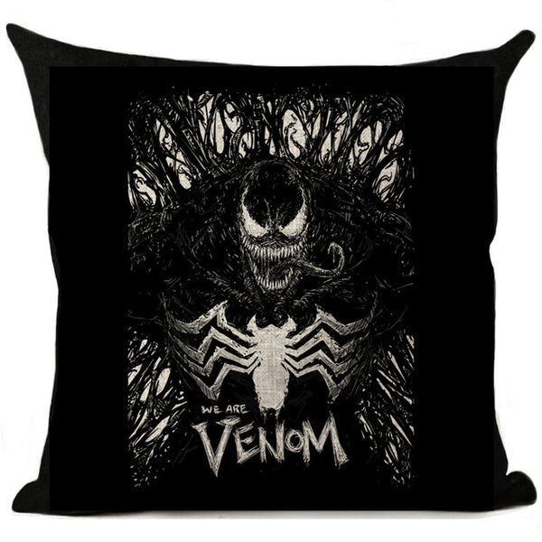 Film Style Venom Printed Cotton Linen Cushion Cover Home Decorative Sofa Coffee Car Chair Throw Pillow Case Almofada Cojines