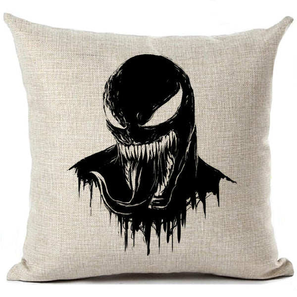 Film Style Venom Printed Cotton Linen Cushion Cover Home Decorative Sofa Coffee Car Chair Throw Pillow Case Almofada Cojines