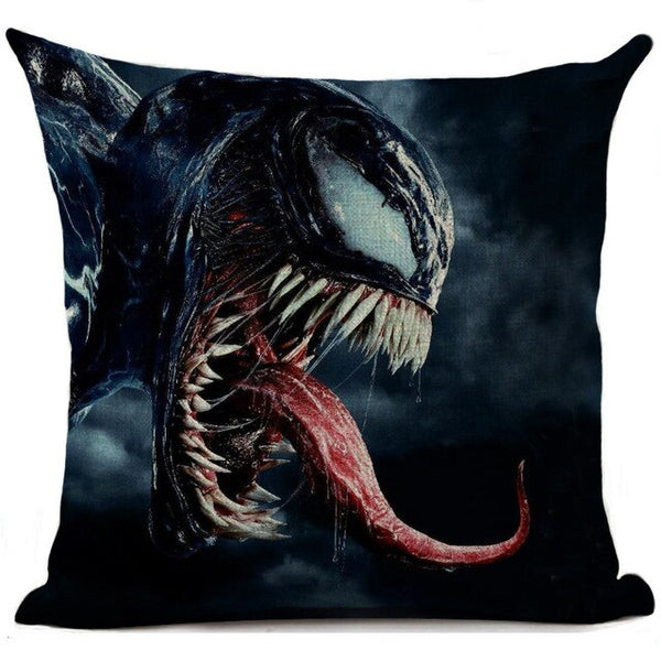 Film Style Venom Printed Cotton Linen Cushion Cover Home Decorative Sofa Coffee Car Chair Throw Pillow Case Almofada Cojines