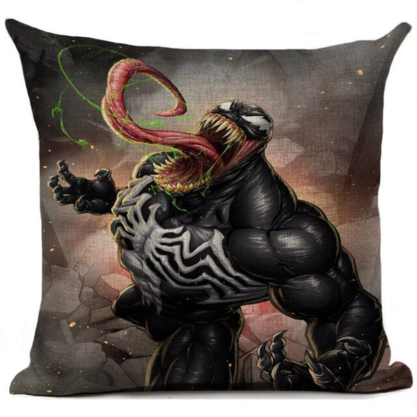 Film Style Venom Printed Cotton Linen Cushion Cover Home Decorative Sofa Coffee Car Chair Throw Pillow Case Almofada Cojines