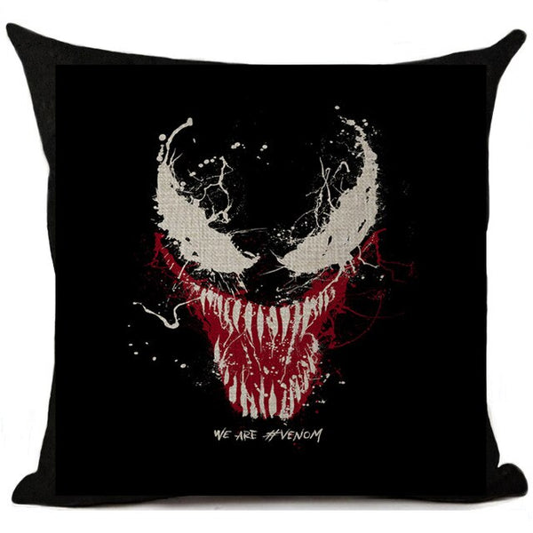 Film Style Venom Printed Cotton Linen Cushion Cover Home Decorative Sofa Coffee Car Chair Throw Pillow Case Almofada Cojines