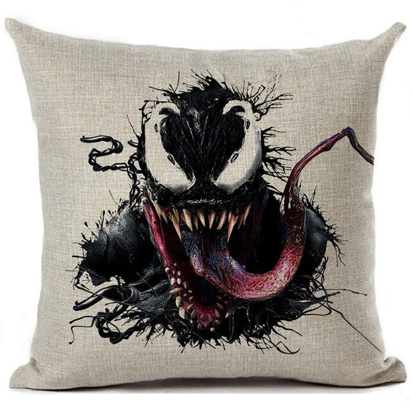 Film Style Venom Printed Cotton Linen Cushion Cover Home Decorative Sofa Coffee Car Chair Throw Pillow Case Almofada Cojines