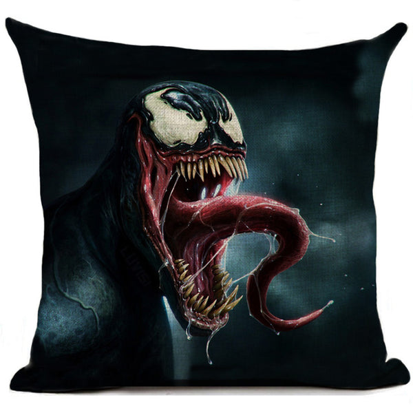 Film Style Venom Printed Cotton Linen Cushion Cover Home Decorative Sofa Coffee Car Chair Throw Pillow Case Almofada Cojines