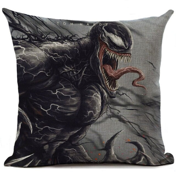 Film Style Venom Printed Cotton Linen Cushion Cover Home Decorative Sofa Coffee Car Chair Throw Pillow Case Almofada Cojines
